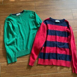 Lot 2 Children's Place Sweaters Boys XL/ 14 Red NavyStriped. Green Top christmas